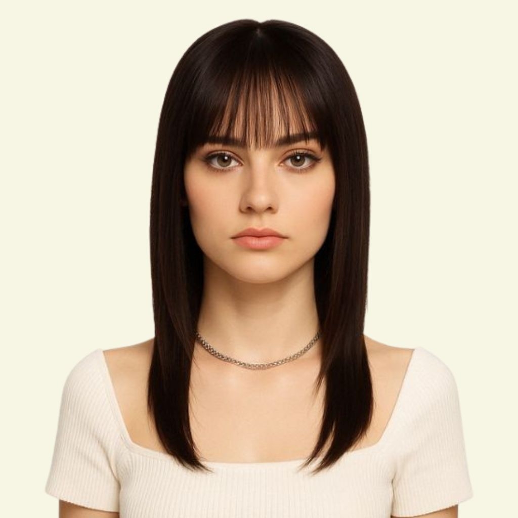 Tóc Giả Che Hói Đỉnh Đầu Nữ - Mái Thưa Siêu Da 4D Dài 35cm | Wina