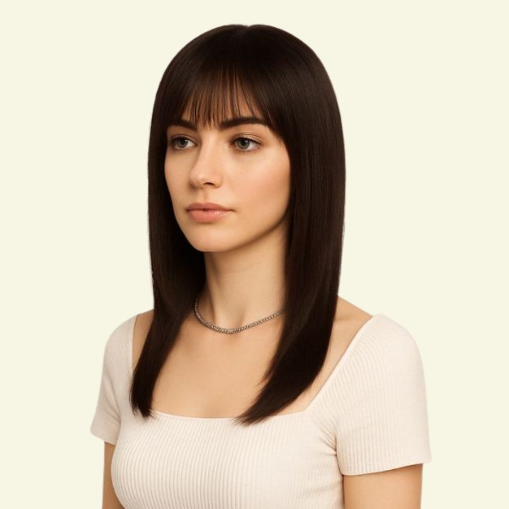 Tóc Giả Che Hói Đỉnh Đầu Nữ - Mái Thưa Siêu Da 4D Dài 35cm | Wina