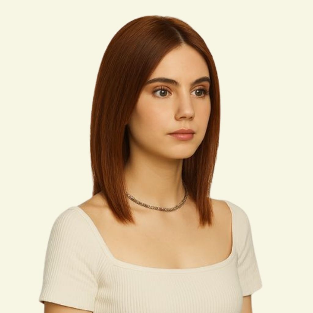 Tóc Giả Che Hói Đỉnh Đầu Nữ - Hai Mái Siêu Da 3D Dài 30 - 35cm | Wina Wigs