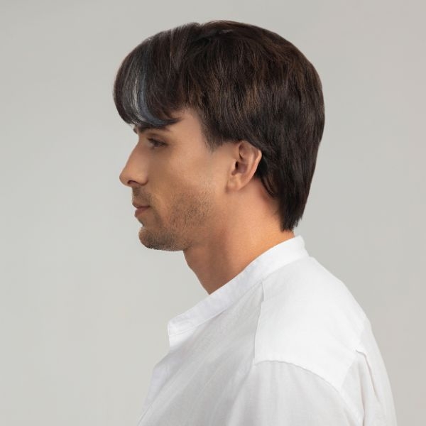 Tóc Giả Nam Nguyên Đầu Siêu Da 3D - Side Part Rủ Mái Xéo