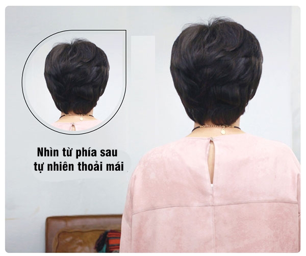 Tóc Giả Nữ Nguyên Đầu - Kiểu Tém Trung Niên Siêu Da Bằng Tóc Thật | Wina