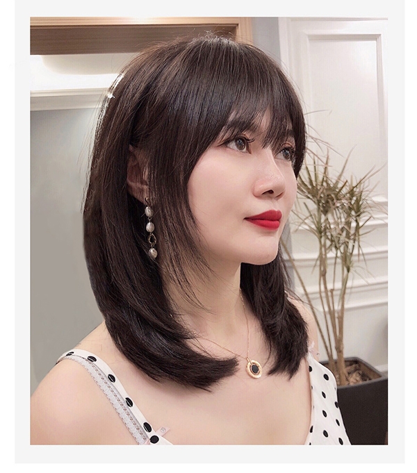 Tóc Giả Nữ Nguyên Đầu - Siêu Da 4D Kiểu Cúp Dài 40cm | Wina