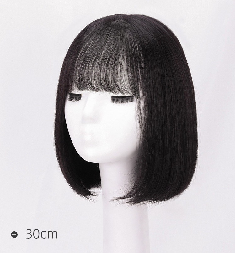 Tóc Giả Nữ Nguyên Đầu - Siêu Da 4D Ngắn Cúp Ngang Vai Dài 35cm | Wina