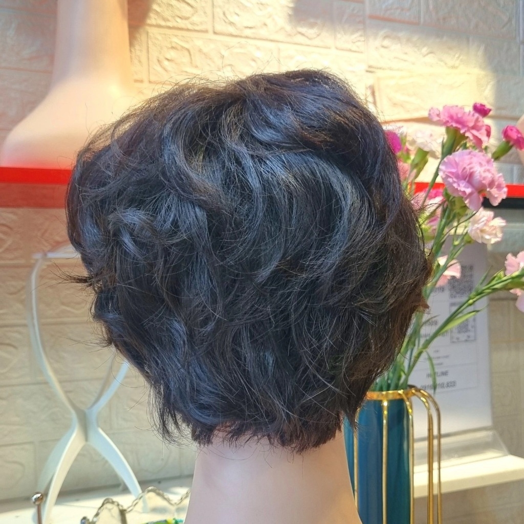 Tóc Giả Nữ Nguyên Đầu - Kiểu Tém Ngắn Uốn Dợn Siêu Da | Wina