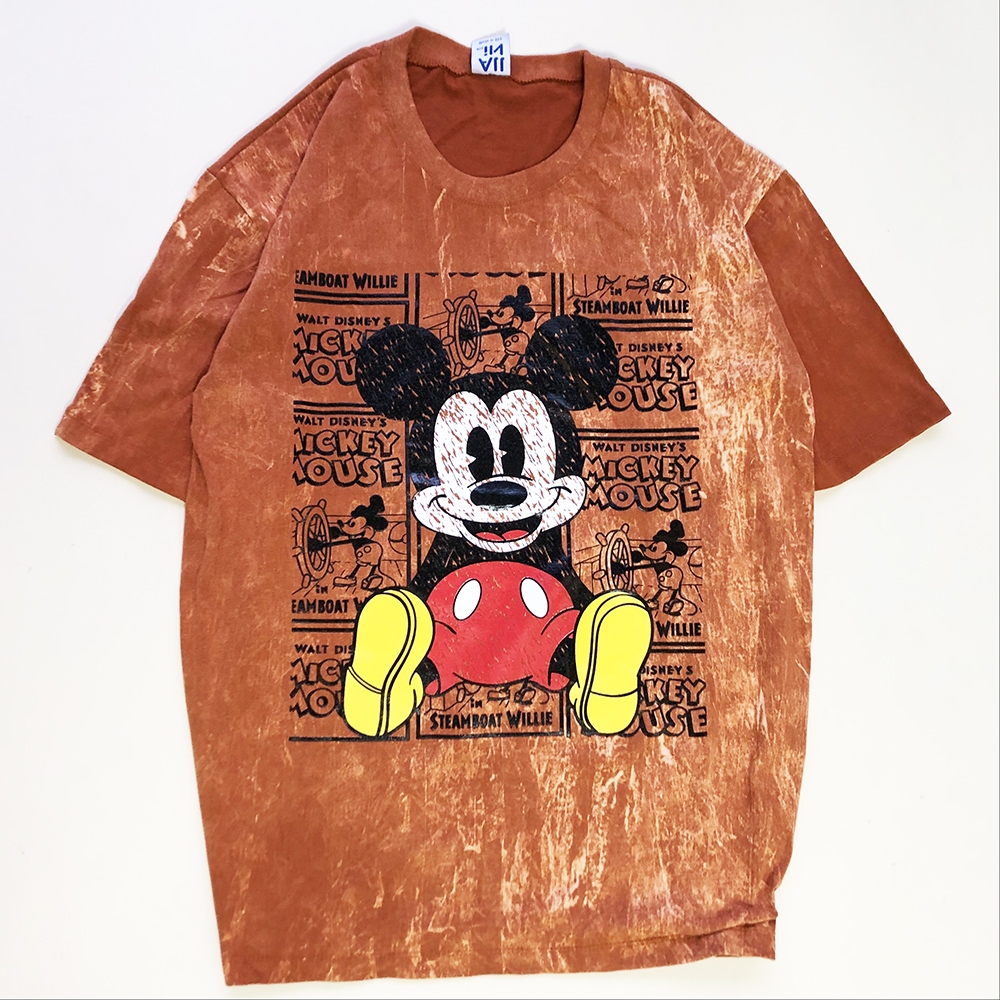 ÁO PHÔNG WASH TAY LỠ IN HÌNH MICKEY | Đồng Phục CÚ VỌ Áo Phông Wash Tay Lỡ In Hình Mickey | Đồng Phục Cú Vọ