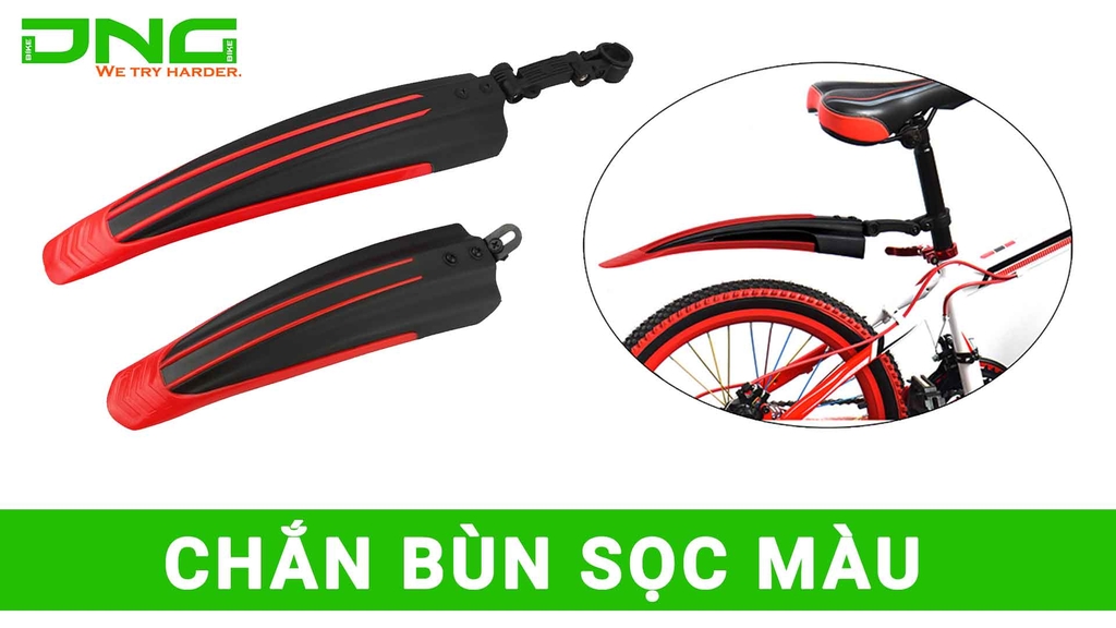 chắn bùn xe đạp mtb sọc màu đỏ