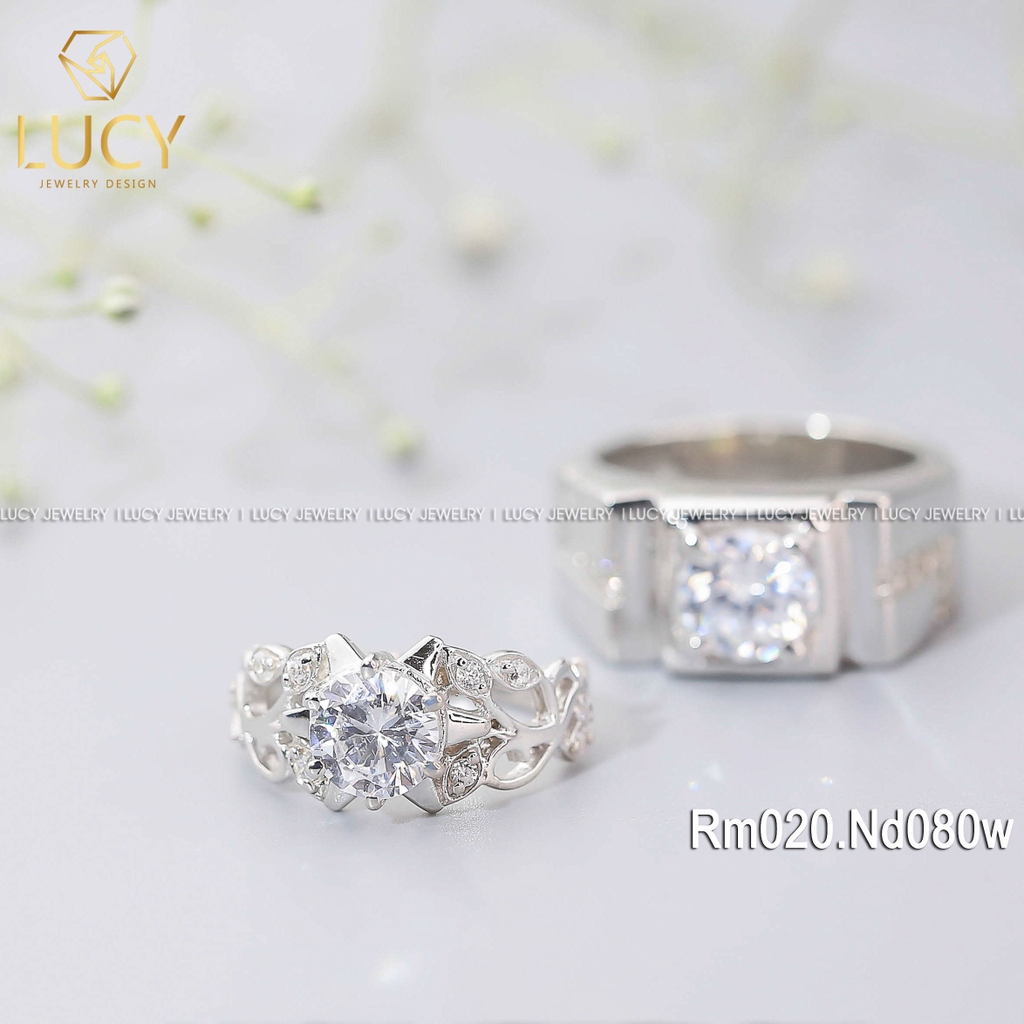 Nhẫn đôi nhẫn cặp bạc Lucy RM020-ND080W