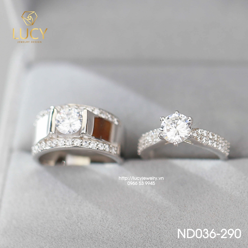 Nhẫn đôi nhẫn cặp đẹp Bạc Lucy ND036-290