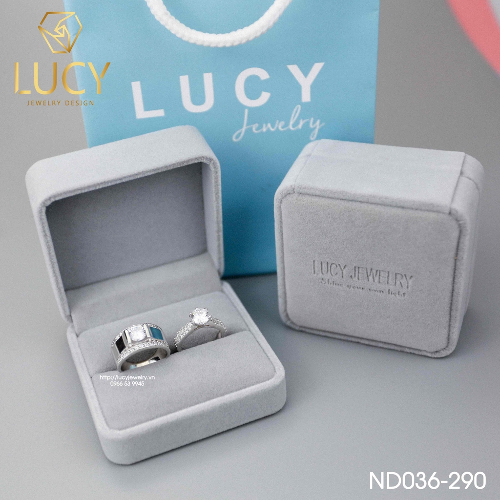 Nhẫn đôi nhẫn cặp đẹp Bạc Lucy ND036-290