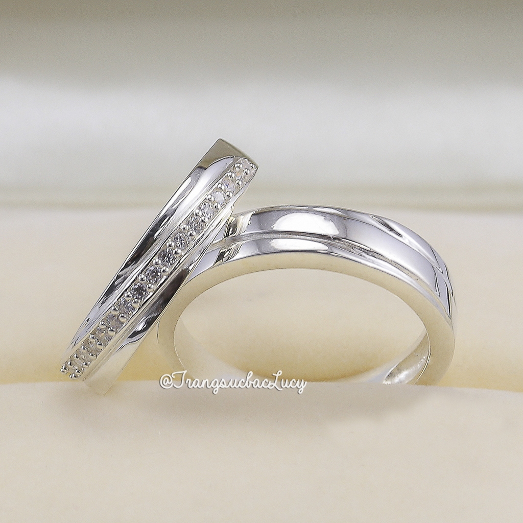 Nhẫn đôi nhẫn cặp bạc Lucy - ND047