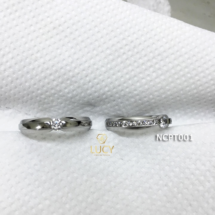 NCPT001 Nhẫn cưới bạch kim cao cấp Platinum 90% PT900 - Lucy Jewelry