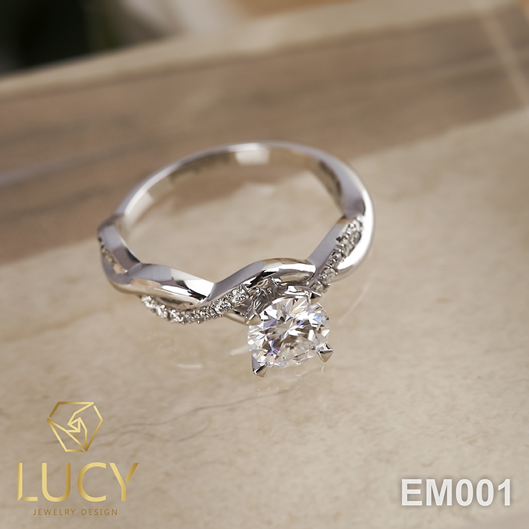 EM001 Nhẫn nữ thiết kế, nhẫn ổ kim 6mm, nhẫn nữ vàng , nhẫn vô cực, nhẫn đính hôn, nhẫn cầu hôn - Lucy Jewelry