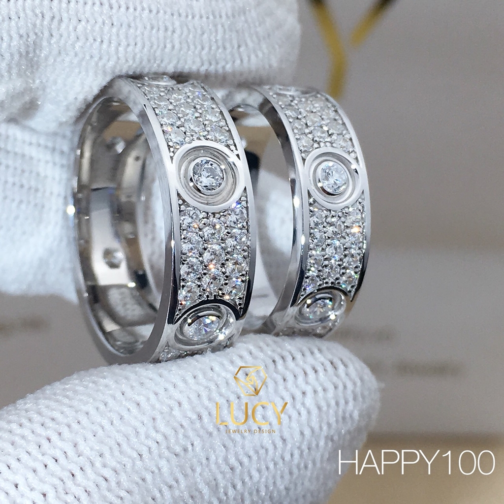 HAPPY100 Nhẫn cưới thiết kế, nhẫn cưới cao cấp, nhẫn cưới kim cương - Lucy Jewelry