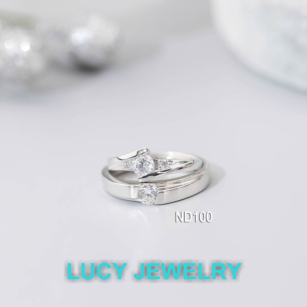 Nhẫn đôi nhẫn cặp bạc Lucy - ND100
