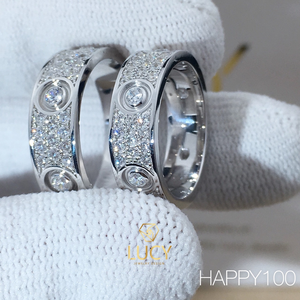 HAPPY100 Nhẫn cưới thiết kế, nhẫn cưới cao cấp, nhẫn cưới kim cương - Lucy Jewelry