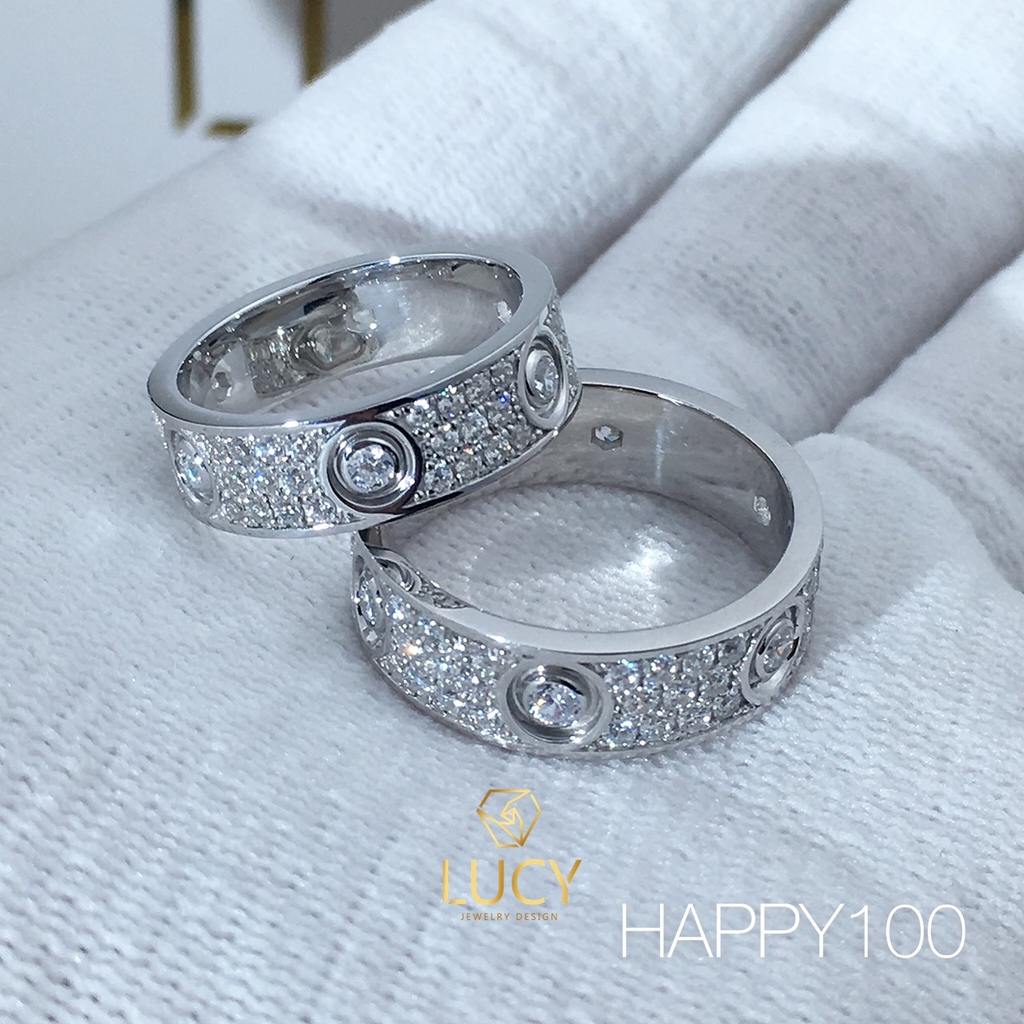 HAPPY100 Nhẫn cưới thiết kế, nhẫn cưới cao cấp, nhẫn cưới kim cương - Lucy Jewelry