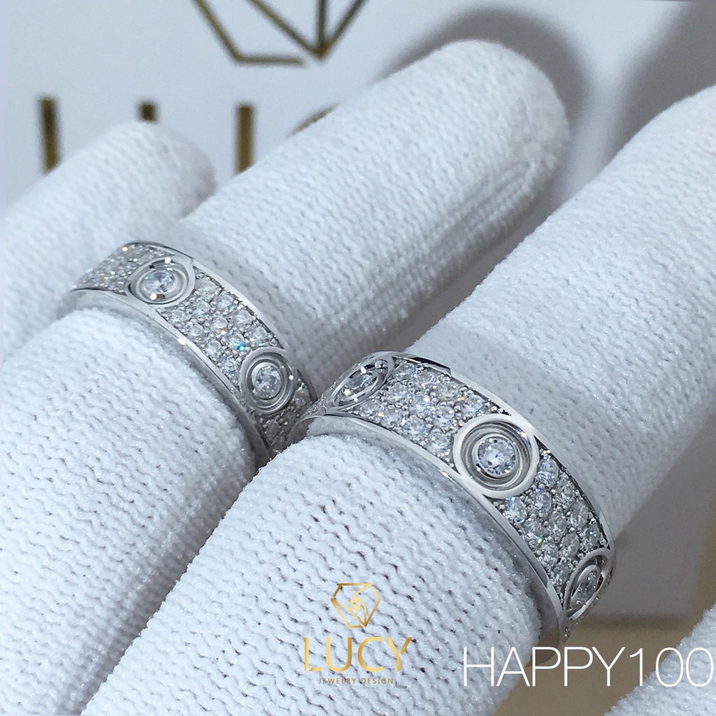 HAPPY100 Nhẫn cưới thiết kế, nhẫn cưới cao cấp, nhẫn cưới kim cương - Lucy Jewelry