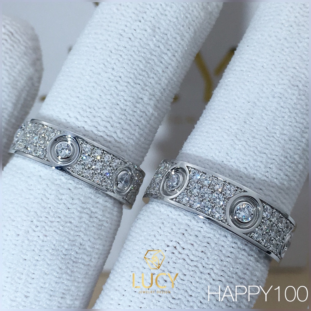 HAPPY100 Nhẫn cưới thiết kế, nhẫn cưới cao cấp, nhẫn cưới kim cương - Lucy Jewelry