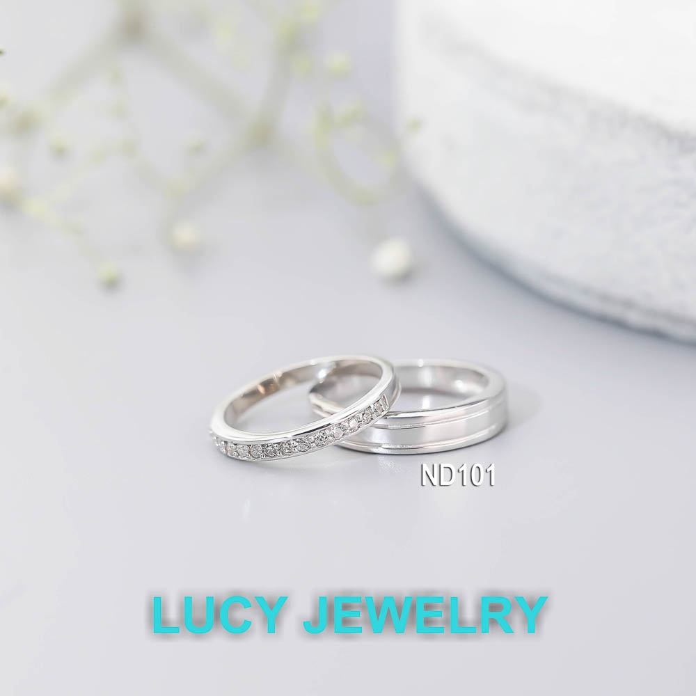 Nhẫn đôi nhẫn cặp bạc Lucy - ND101