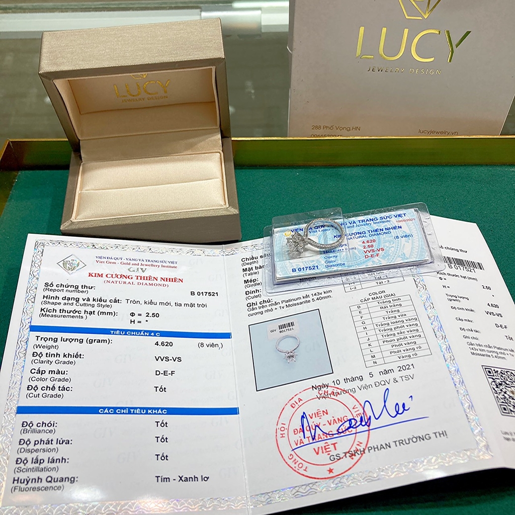 EM103 Nhẫn cầu hôn đính hôn, nhẫn vàng nữ, nhẫn ổ kim cương 5.4mm - Lucy Jewelry