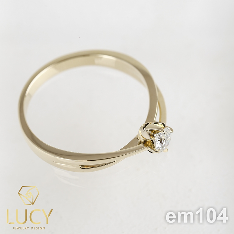 EM104 Nhẫn cầu hôn đính hôn, nhẫn vàng nữ, nhẫn ổ kim cương 4mm - Lucy Jewelry