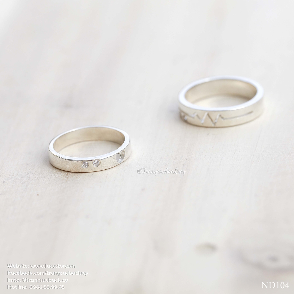 Nhẫn đôi nhẫn cặp bạc Lucy - ND104
