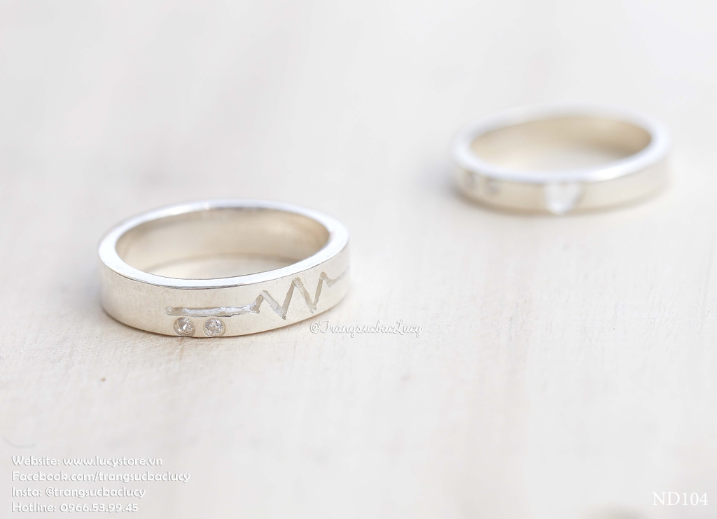 Nhẫn đôi nhẫn cặp bạc Lucy - ND104