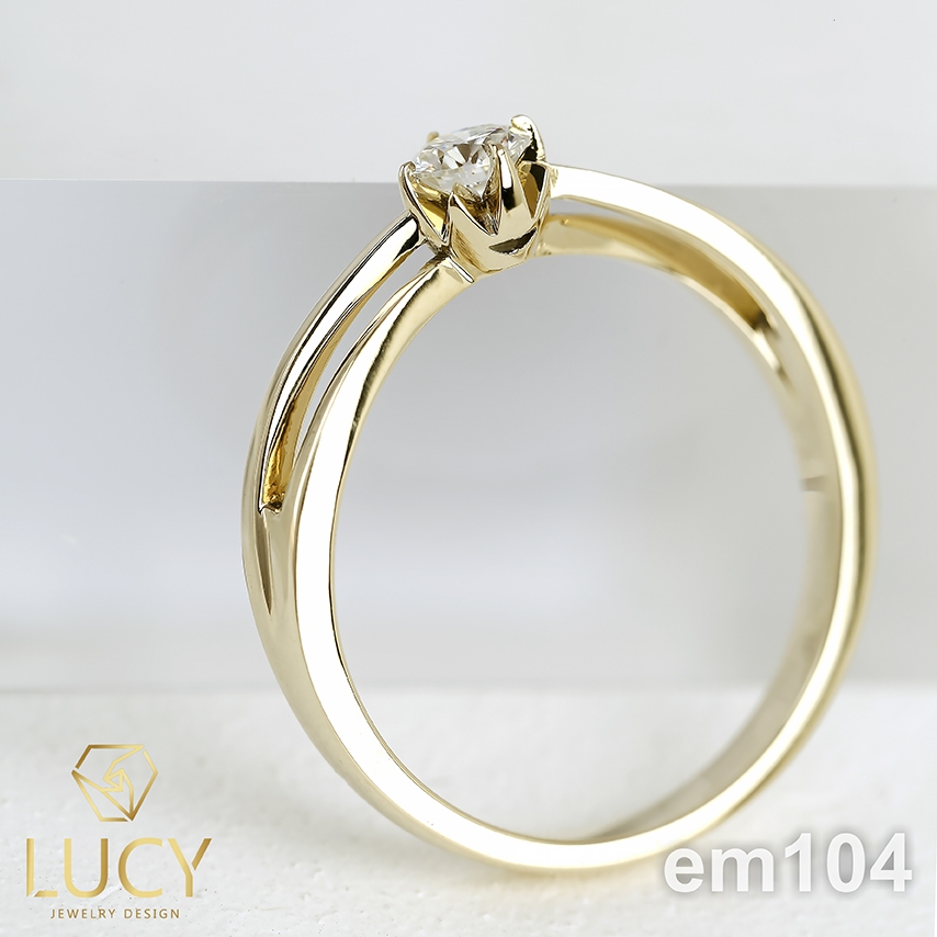 EM104 Nhẫn cầu hôn đính hôn, nhẫn vàng nữ, nhẫn ổ kim cương 4mm - Lucy Jewelry