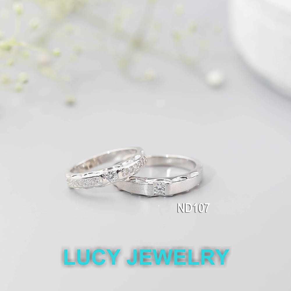 Nhẫn đôi nhẫn cặp đẹp bạc Lucy - ND107