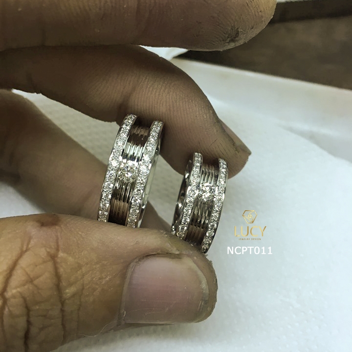 NCPT011 Nhẫn cưới bạch kim cao cấp Platinum 90% PT900 - Lucy Jewelry