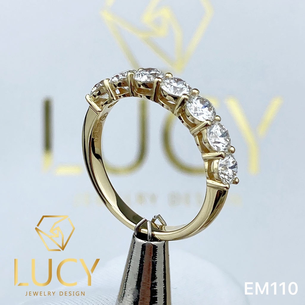 EM110 Nhẫn nữ kết ngang 7 viên 3.6mm - Lucy Jewelry