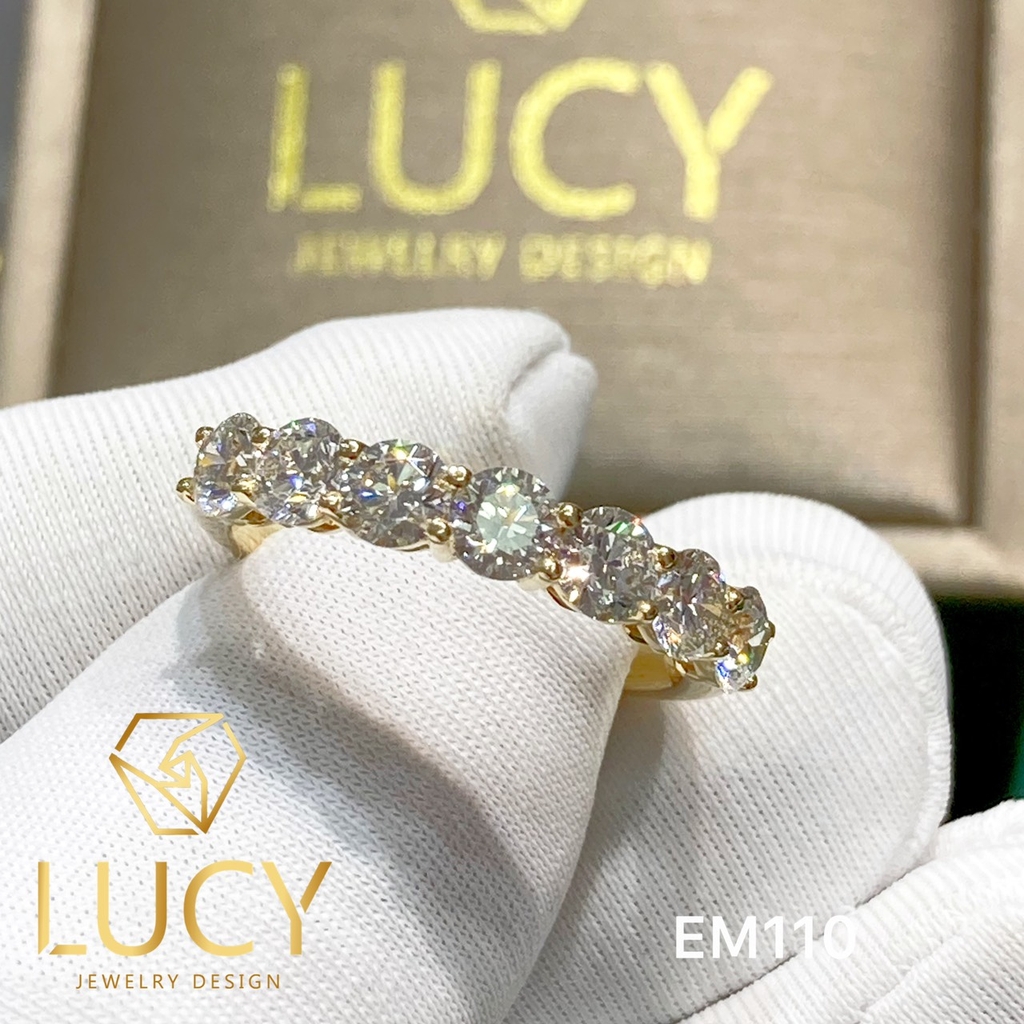 EM110 Nhẫn nữ kết ngang 7 viên 3.6mm - Lucy Jewelry