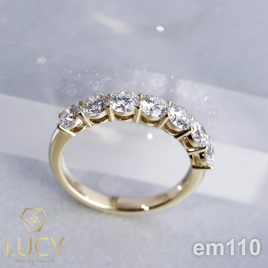 EM110 Nhẫn nữ kết ngang 7 viên 3.6mm - Lucy Jewelry