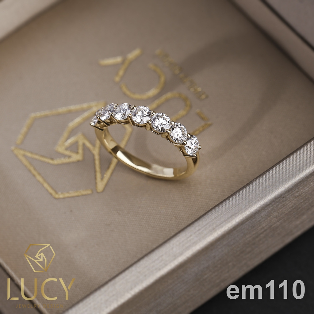 EM110 Nhẫn nữ kết ngang 7 viên 3.6mm - Lucy Jewelry