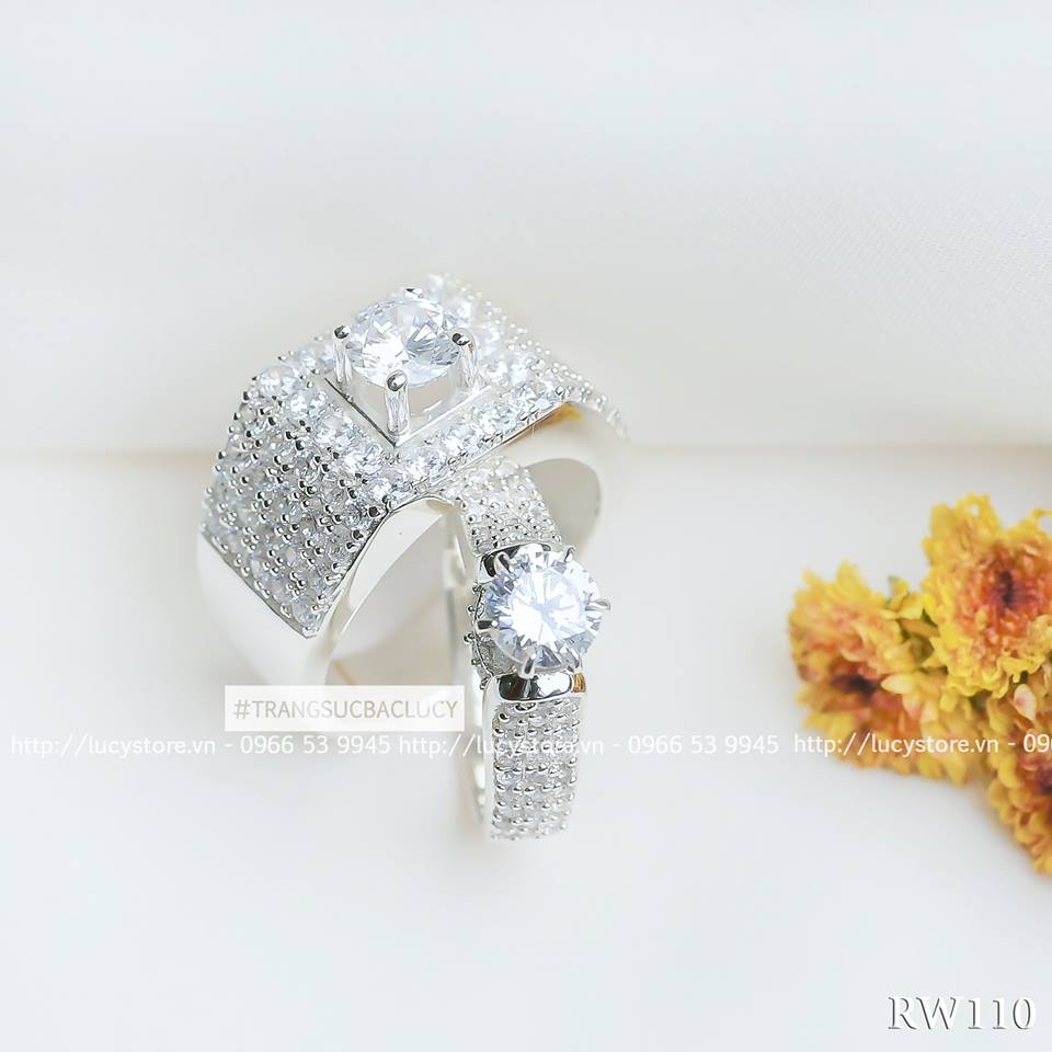 Nhẫn đôi nhẫn cặp đẹp bạc Lucy - ND110