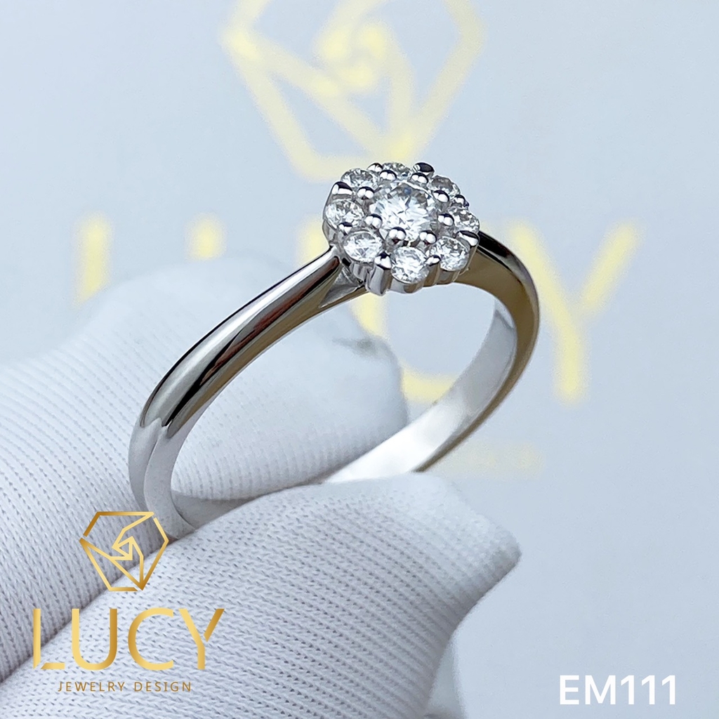 EM111 Nhẫn cầu hôn đính hôn, nhẫn vàng nữ, nhẫn ổ kim cương - Lucy Jewelry
