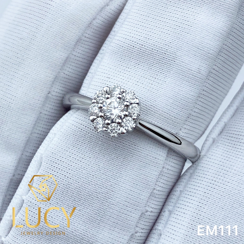 EM111 Nhẫn cầu hôn đính hôn, nhẫn vàng nữ, nhẫn ổ kim cương - Lucy Jewelry