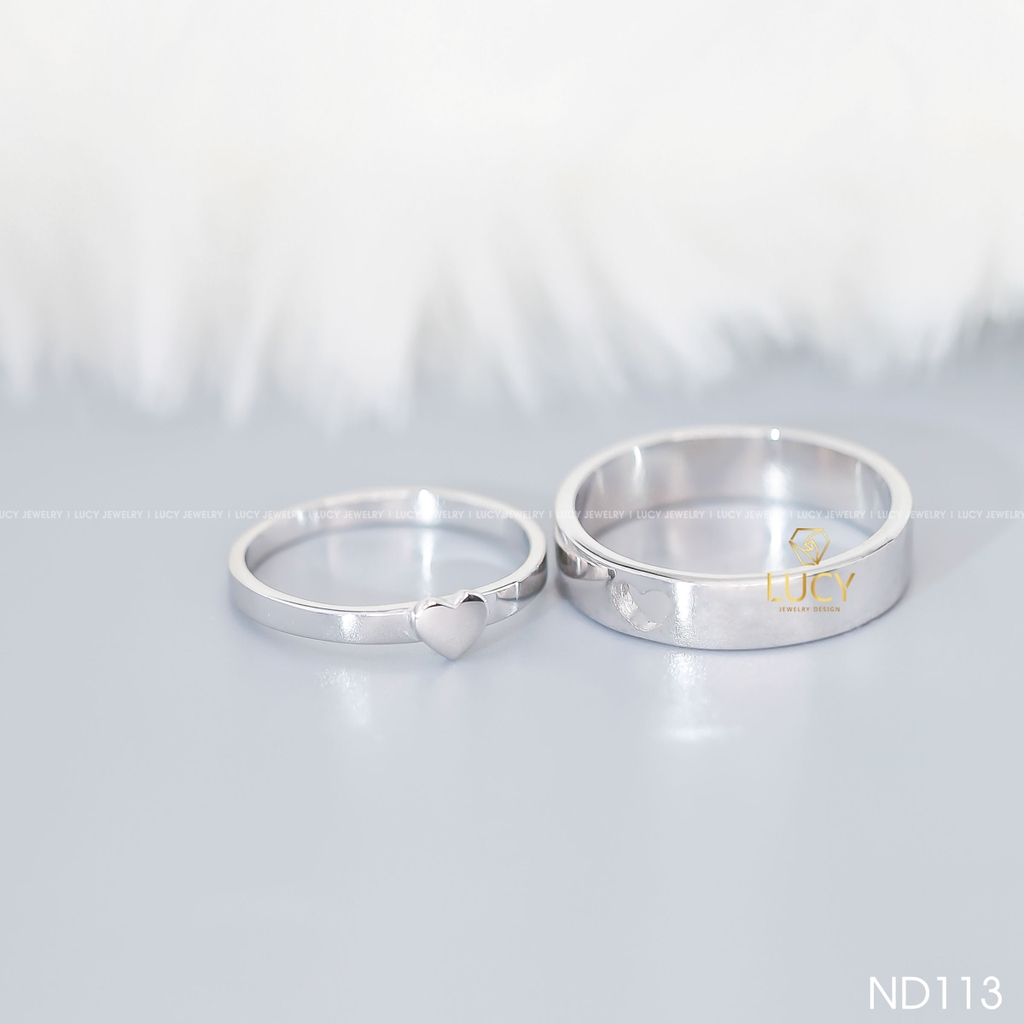 Nhẫn đôi nhẫn cặp trái tim đẹp bạc LUCY - ND113