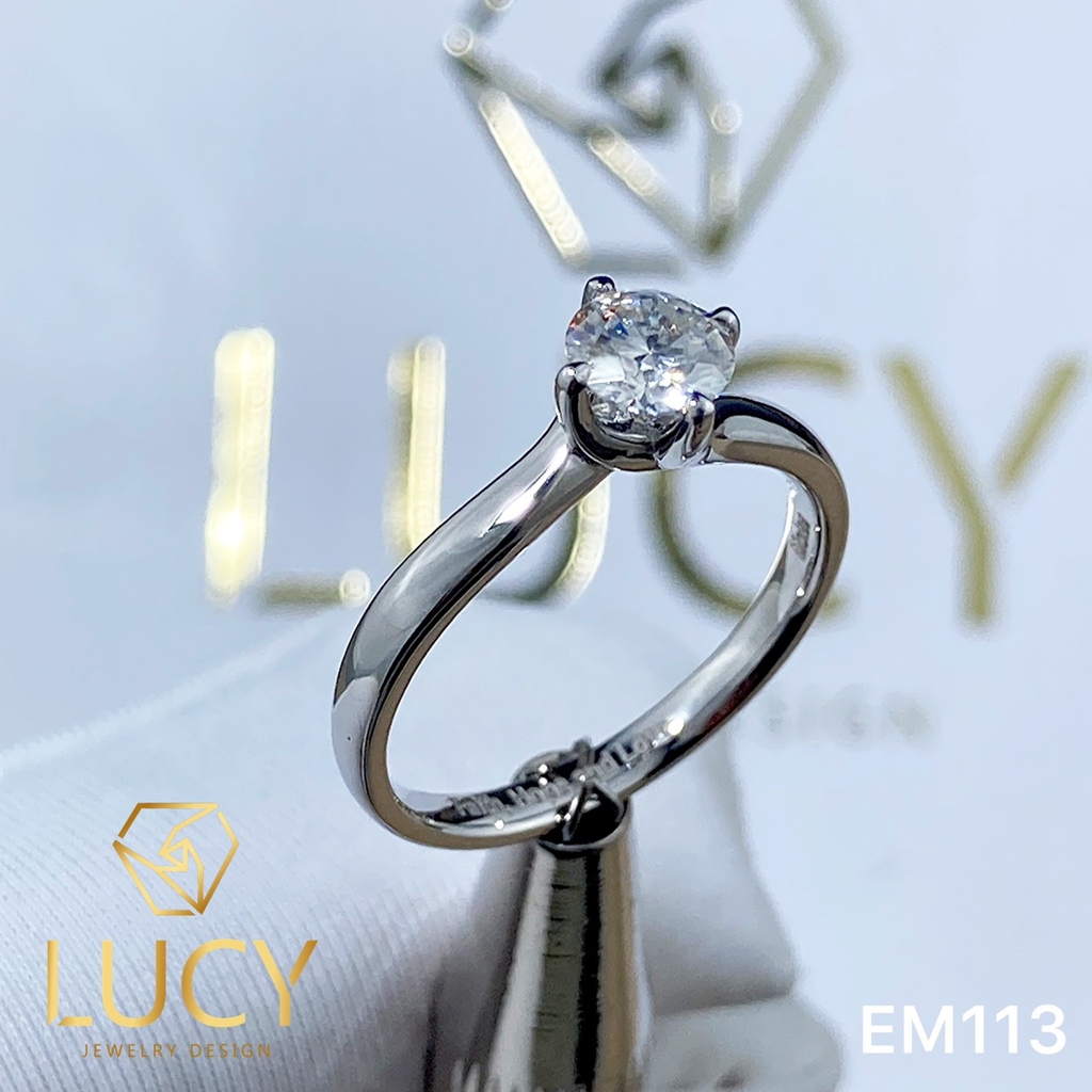 EM113 - Nhẫn cầu hôn đính hôn, nhẫn vàng nữ, nhẫn ổ kim cương 5mm - Lucy Jewelry