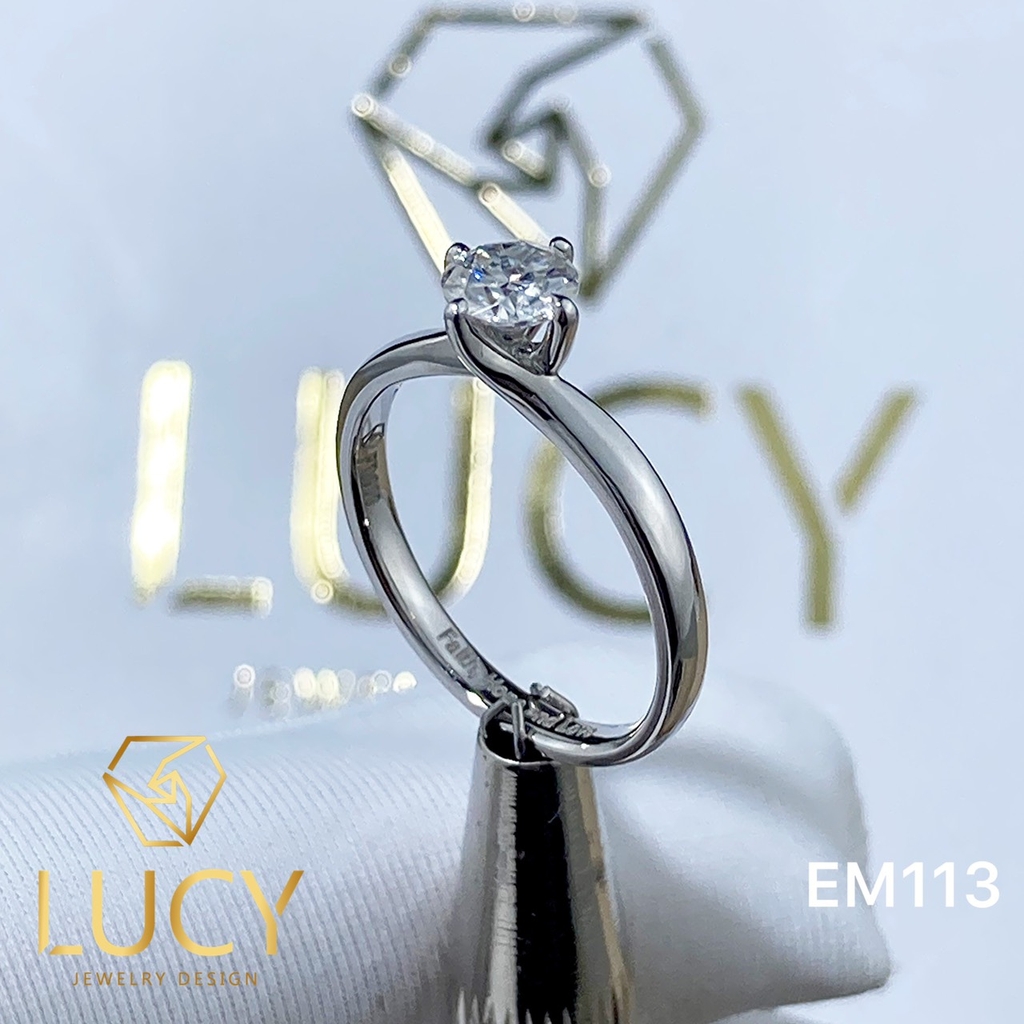 EM113 - Nhẫn cầu hôn đính hôn, nhẫn vàng nữ, nhẫn ổ kim cương 5mm - Lucy Jewelry