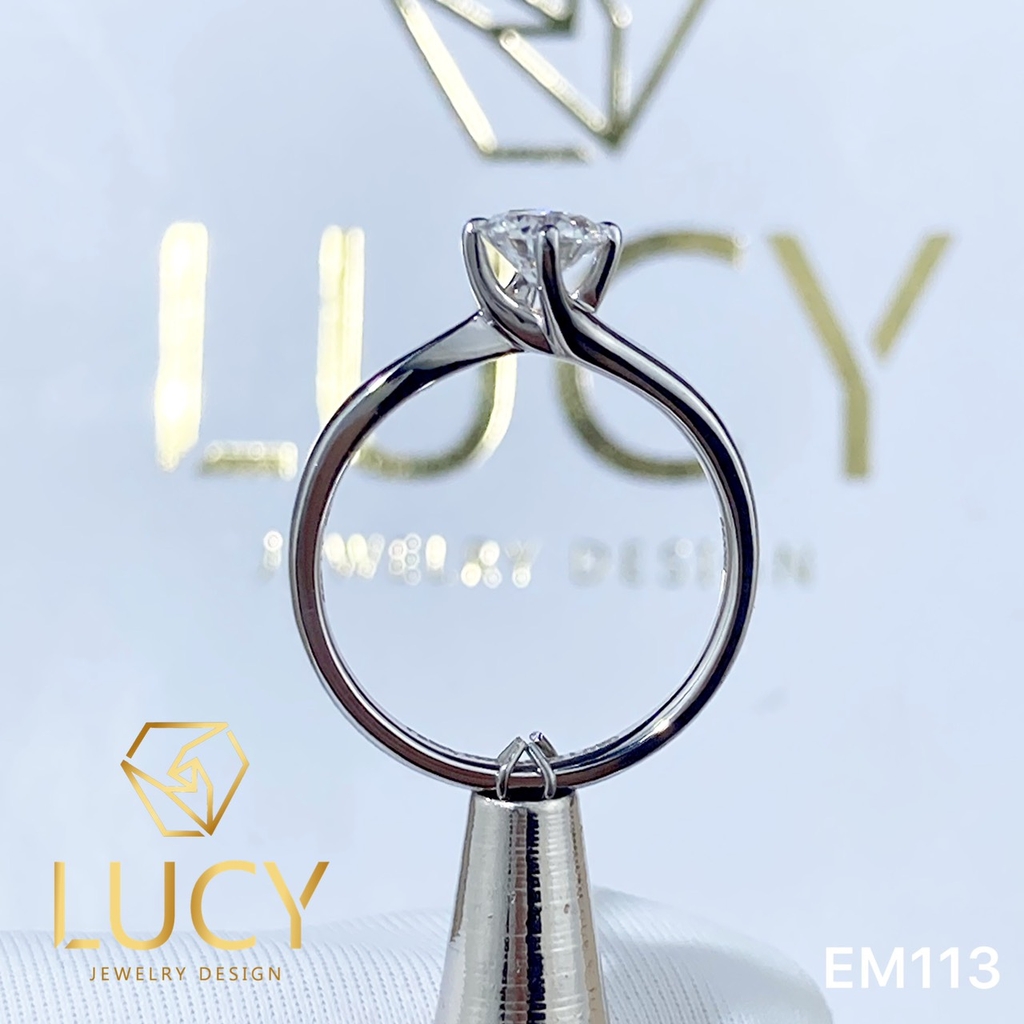 EM113 - Nhẫn cầu hôn đính hôn, nhẫn vàng nữ, nhẫn ổ kim cương 5mm - Lucy Jewelry