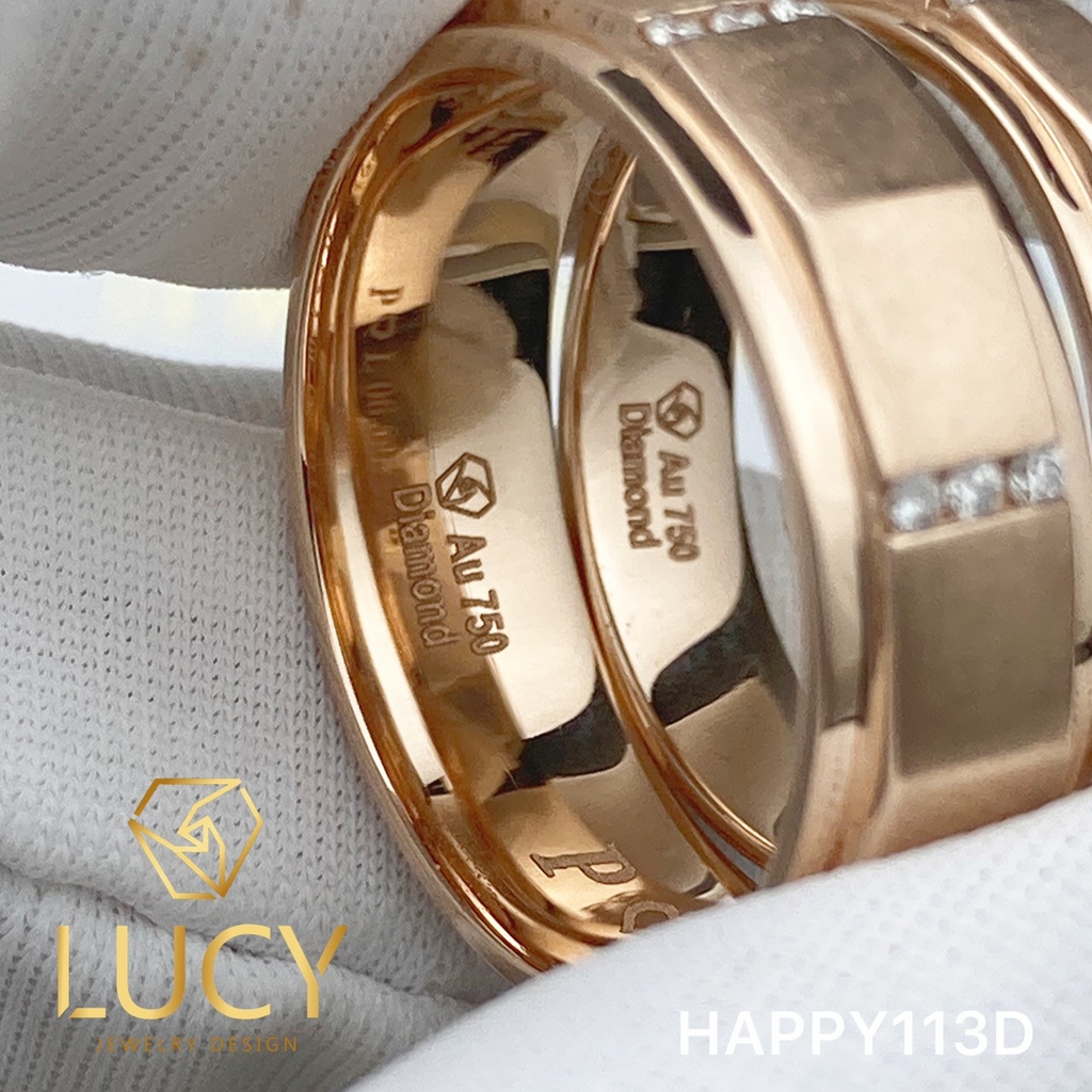 HAPPY113D Nhẫn cưới thiết kế, nhẫn cưới cao cấp, nhẫn cưới kim cương - Lucy Jewelry