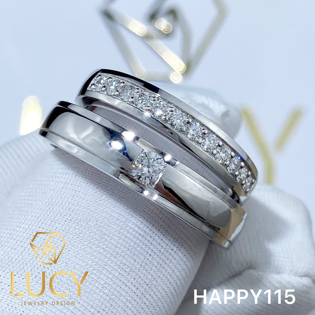 HAPPY115 Nhẫn cưới thiết kế, nhẫn cưới đẹp, nhẫn cưới cao cấp, nhẫn cưới kim cương - Lucy Jewelry