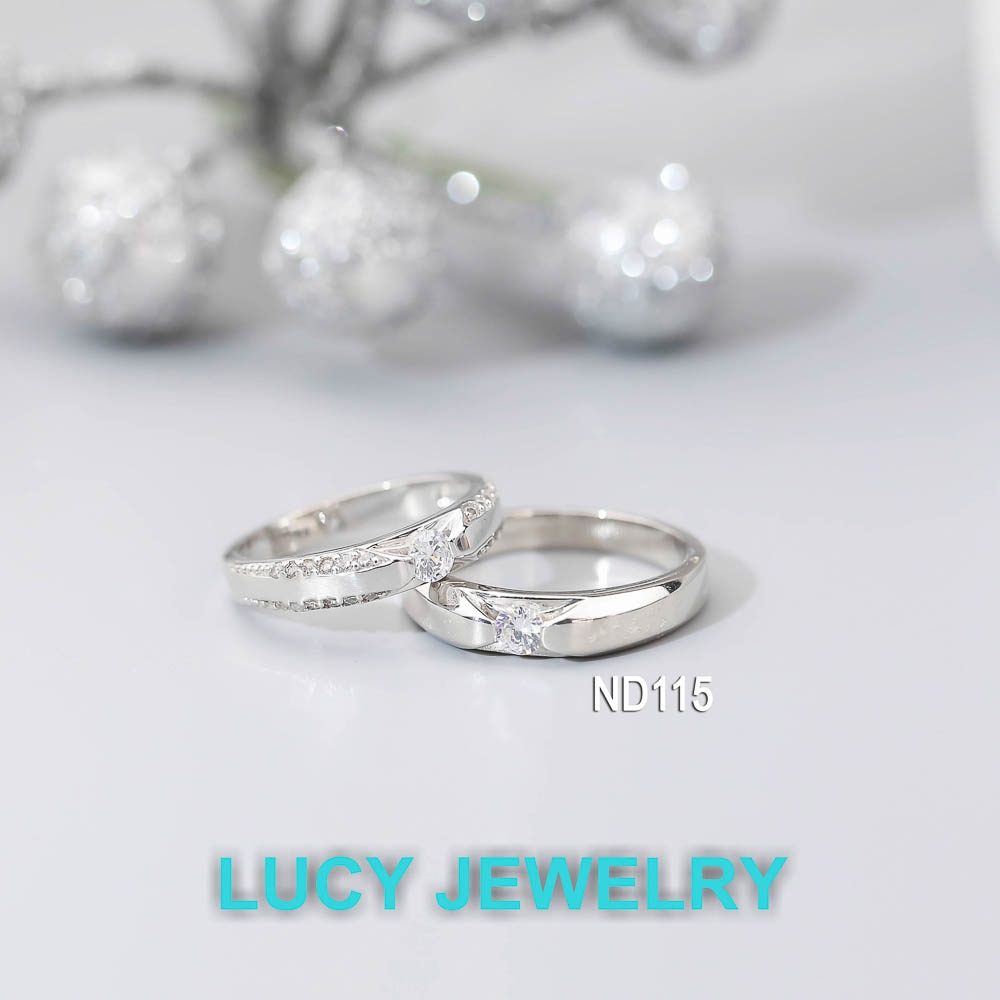 Nhẫn đôi nhẫn cặp đẹp bạc Lucy - ND115