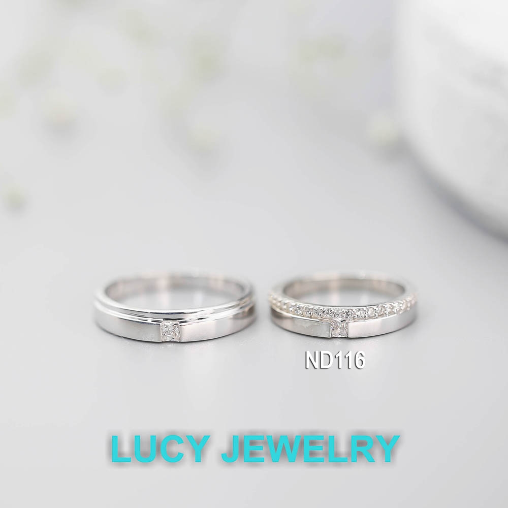 Nhẫn đôi nhẫn cặp đẹp bạc Lucy - ND116