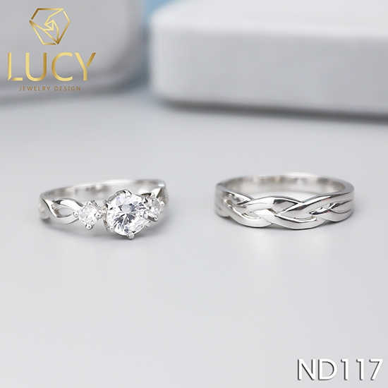Nhẫn đôi nhẫn cặp đẹp Bạc Lucy - ND117