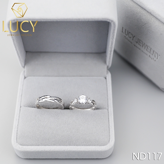 Nhẫn đôi nhẫn cặp đẹp Bạc Lucy - ND117