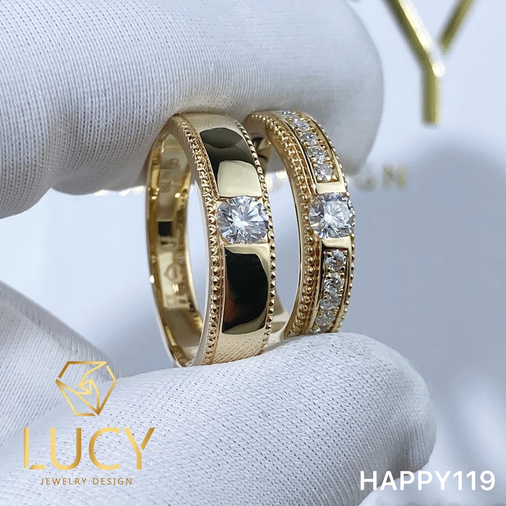 HAPPY119 Nhẫn cưới thiết kế, nhẫn cưới cao cấp, nhẫn cưới kim cương 3.5mm 3.6mm- Lucy Jewelry