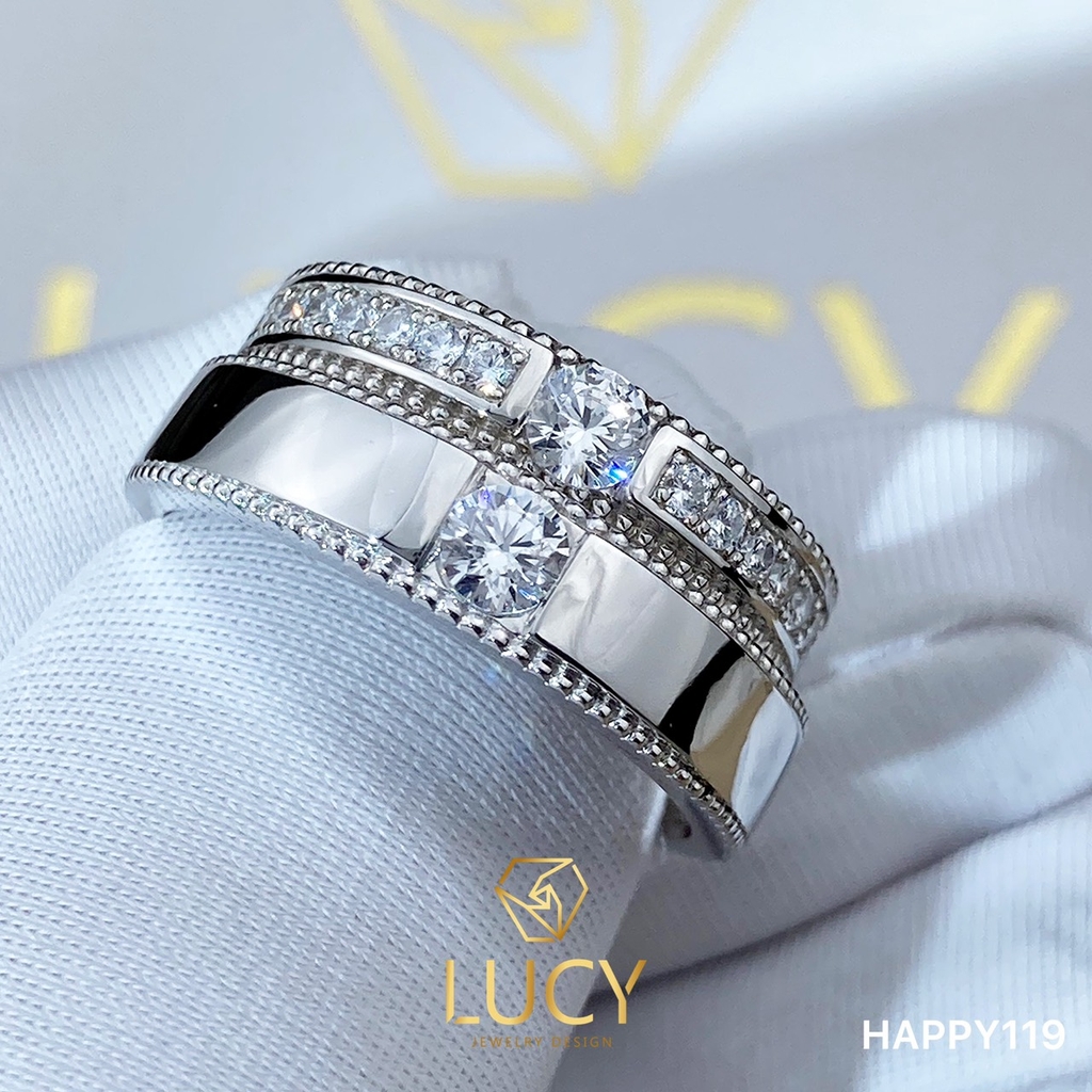 HAPPY119 Nhẫn cưới thiết kế, nhẫn cưới cao cấp, nhẫn cưới kim cương 3.5mm 3.6mm- Lucy Jewelry