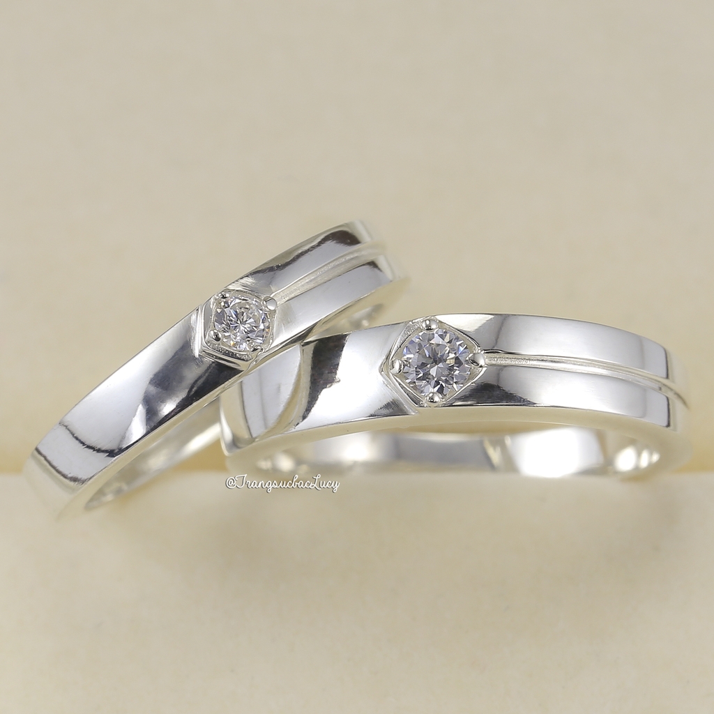 Nhẫn đôi nhẫn cặp bạc Lucy - ND053